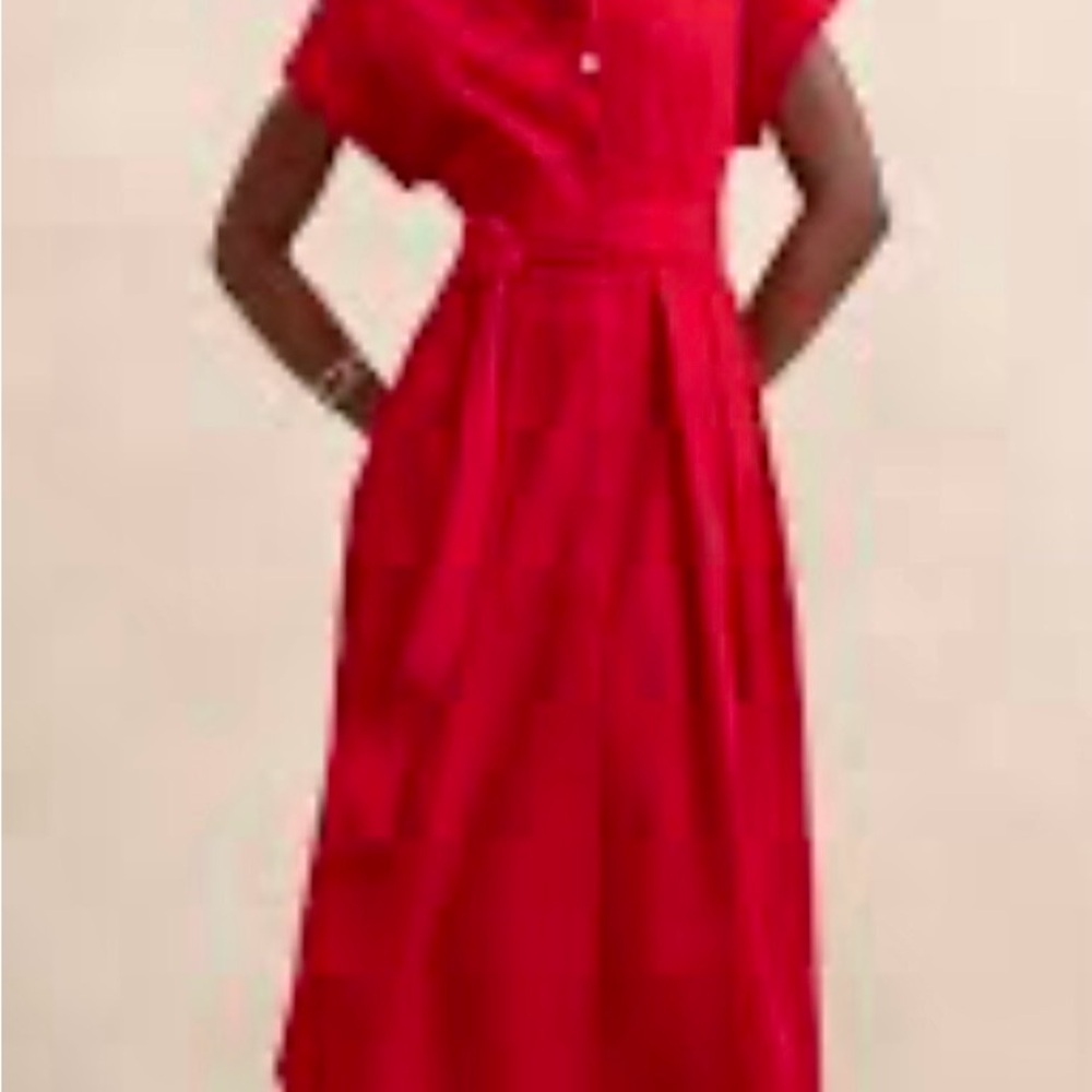 Banana Republic Vibrant Red Midi Dress